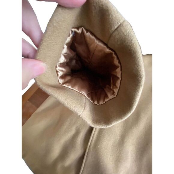 Vintage Lakeland Camel Tan Wool Blend Faux Sherpa Collar Lined Rancher Jacket 42 - Picture 4 of 12